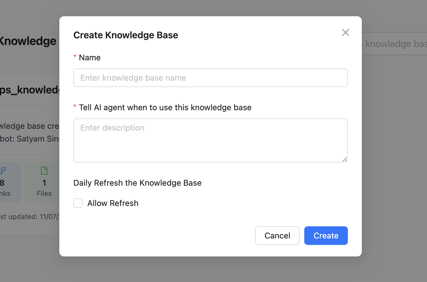 Knowledge Base Dashboard