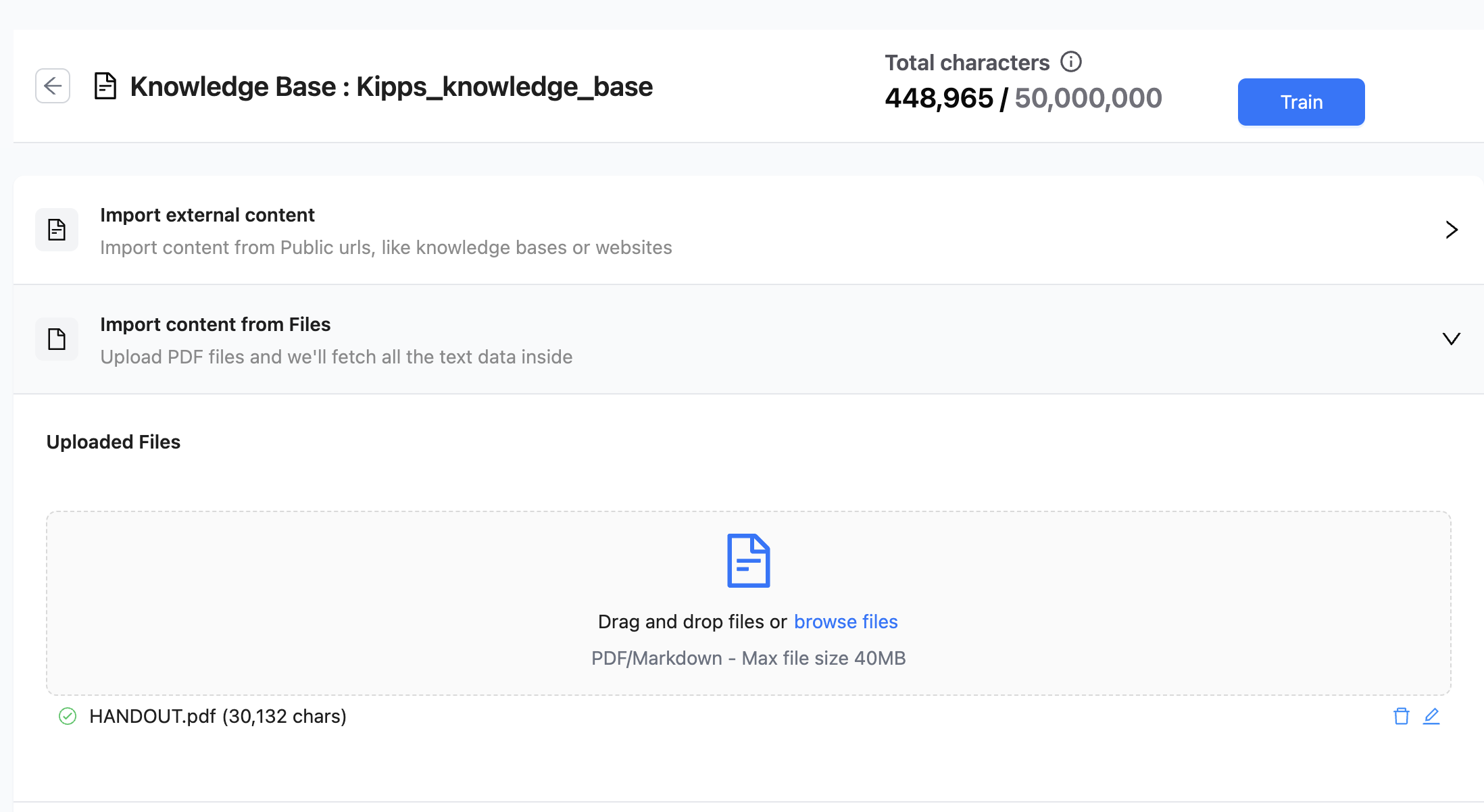 Uploaded Files List