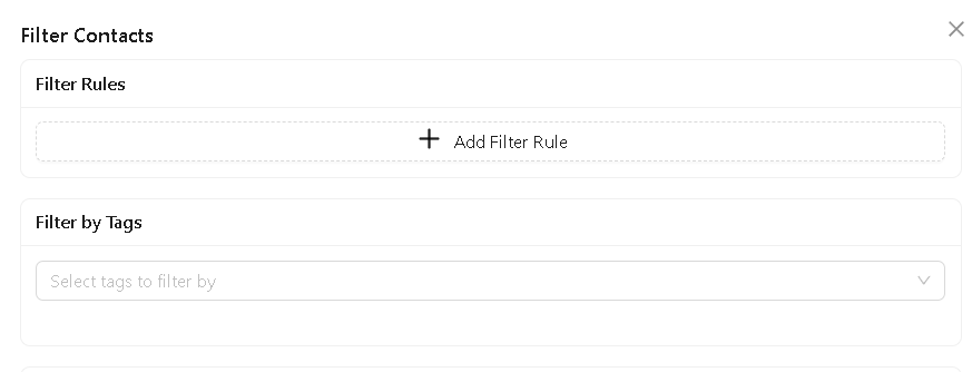 Filter Contacts Panel