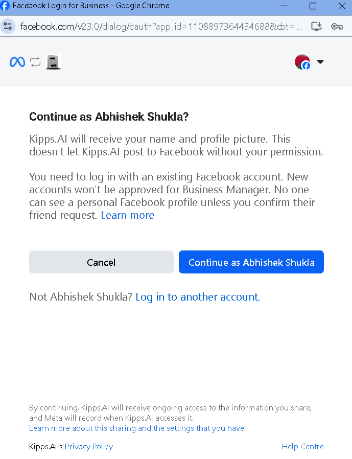 FB Login Continue