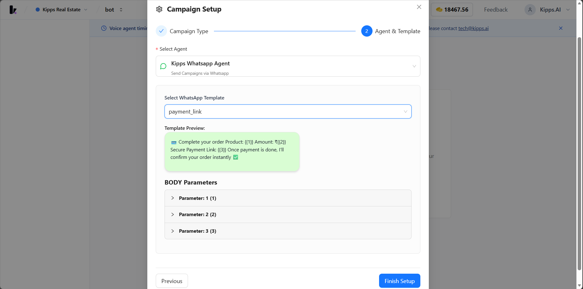 Template Preview & Parameters
