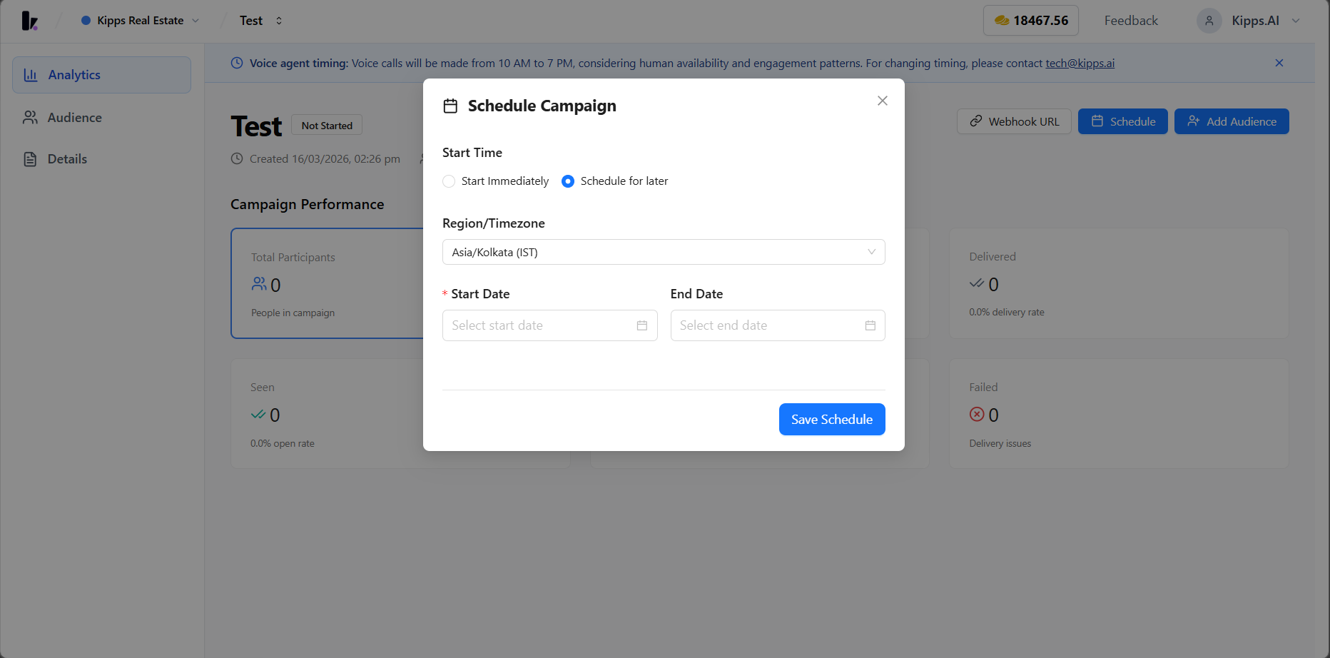 Schedule Campaign